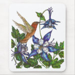 Rufous Kolibri mit Columbine Mousepads