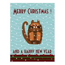 rufus Katze kawaii Weihnachtsgrüße Postkarten