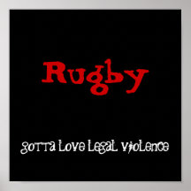 Rugby, gelangt an legale Gewalt der Liebe Posterdruck