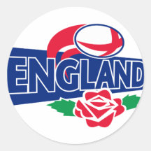 Rugbyball-England-Englisch-Rose Runde Aufkleber
