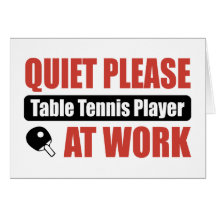 Ruhe bitte Tischtennis-Spieler bei der Arbeit Karten
