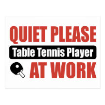 Ruhe bitte Tischtennis-Spieler bei der Arbeit Postkarten
