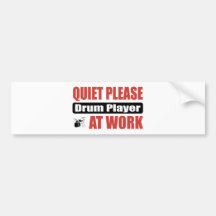Ruhe trommelt bitte Spieler bei der Arbeit Auto Sticker