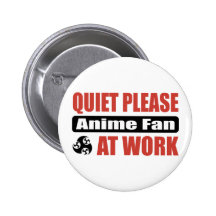 Ruhebitte Anime-Fan bei der Arbeit Anstecknadelbutton