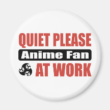 Ruhebitte Anime-Fan bei der Arbeit Kühlschrankmagnete
