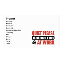 Ruhebitte Anime-Fan bei der Arbeit Visitenkartenvorlagen