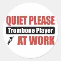 Ruhebitte Trombone-Spieler bei der Arbeit Sticker