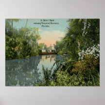 Ruhige Stelle in tropischem Florida Vintag Plakat