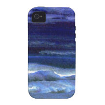 Ruhige Wunder-Nachtozean-Strand-Brandung Vibe iPhone 4 Case
