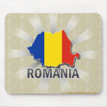 Rumänien-Flaggen-Karte 2,0 Mauspad