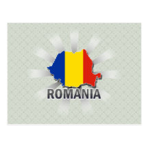 Rumänien-Flaggen-Karte 2,0 Postkarte