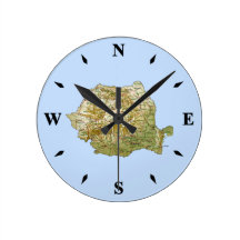 Rumänien-Karten-Uhr Uhren