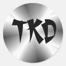Runder Aufkleber des Silber-TKD