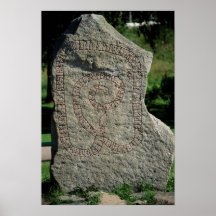 Runestein außerhalb Gripsholm Schlosses Plakatdruck