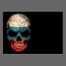 Russian Flag Skull on Black visitenkarten