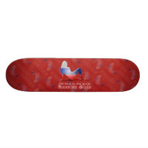 Russian Girl Silhouette Flag Skateboard Deck