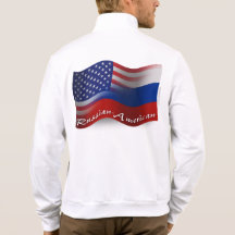 Russisch-Amerikanische wellenartig bewegende Flagg T Shirt