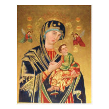 Russische orthodoxe Ikone - Jungfrau Mary und Baby Postkarte