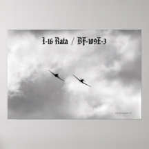 Russisches I-16 und Luftwaffe Bf-109 Plakat