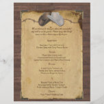 Rustikale Land-Cowboyhüte, die Menü Wedding sind Vollfarbige Flyer