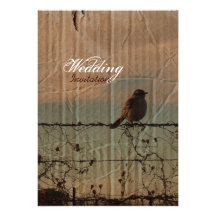 Rustikale Vintage Bauernhofzaun-Landhochzeit Individuelle Ankündigung