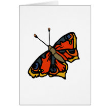 Rustikaler orange Schmetterling Grußkarten