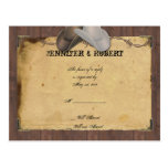 Rustikales Land-Cowboyhut-Stachelhochzeit UAWG Postkarte