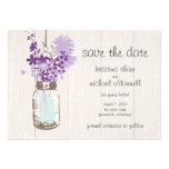Rustikales Maurer-Glas u. Wildblumen Save the Date Personalisierte Ankündigungen