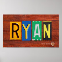 RYAN-Kfz-Kennzeichen-Beschriftungs-Namen-Zeichen-P