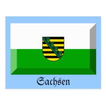 Sachsen-Flaggen-Edelstein Postkarte