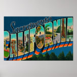 Sacramento, CaliforniaLarge Buchstabe-Szenen Plakatdruck