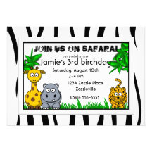 Safari Birthday Party Invitations