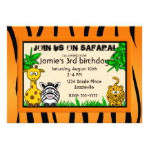 Safari Birthday Party Invitations
