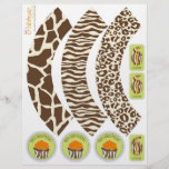 Safari-Junge ODER Kuchen-Verpackung 6 Bedruckte Flyer