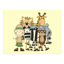 Safari-Jungen-T-Shirts und Geschenke Postkarte