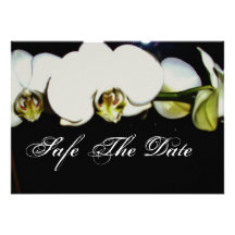 safe the date-  weisse Orchideen Personalisierte Einladung