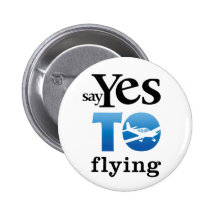 Sagen Sie ja zum Fliegen Button
