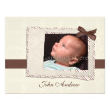 Sahnebrown-Baby-Foto-Karte Personalisierte Ankündigungskarte