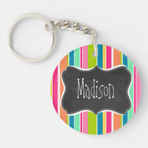 Salmon Pink & Seafoam Green; Vintage Chalkboard Key Chains