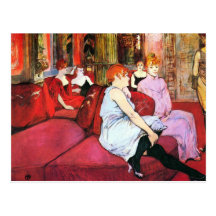 Salon im Ruede Moulins durch Toulouse-Lautrec Postkarte