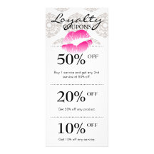 Salon-Marketing kardiert Schönheits-Lippenrosa Bedruckte Werbekarte
