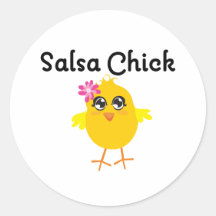 Salsa-Küken Runder Aufkleber