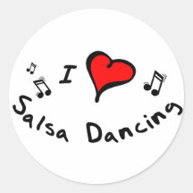 Salsa-Tanzen I Herz-Liebe Geschenk Runde Sticker