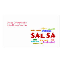 Salsa-tanzender lateinischer Tanz-Lehrer oder Tänz Visitenkarten