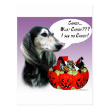 Saluki Halloween Süßigkeit Postkarten