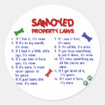 SAMOYED Eigentums-Gesetze 2 Runde Sticker