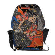 Samurai-Schwertfechteru. DämonFighting Kurier Tasche