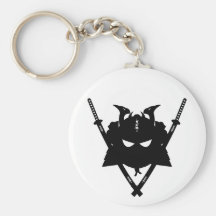 Samurai-Sturzhelm u. Schwerter Keychain Schlüsselband
