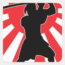 Samurais 2 quadrataufkleber