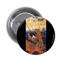 Samurais am Krieg, circa 1800's Anstecknadelbuttons
